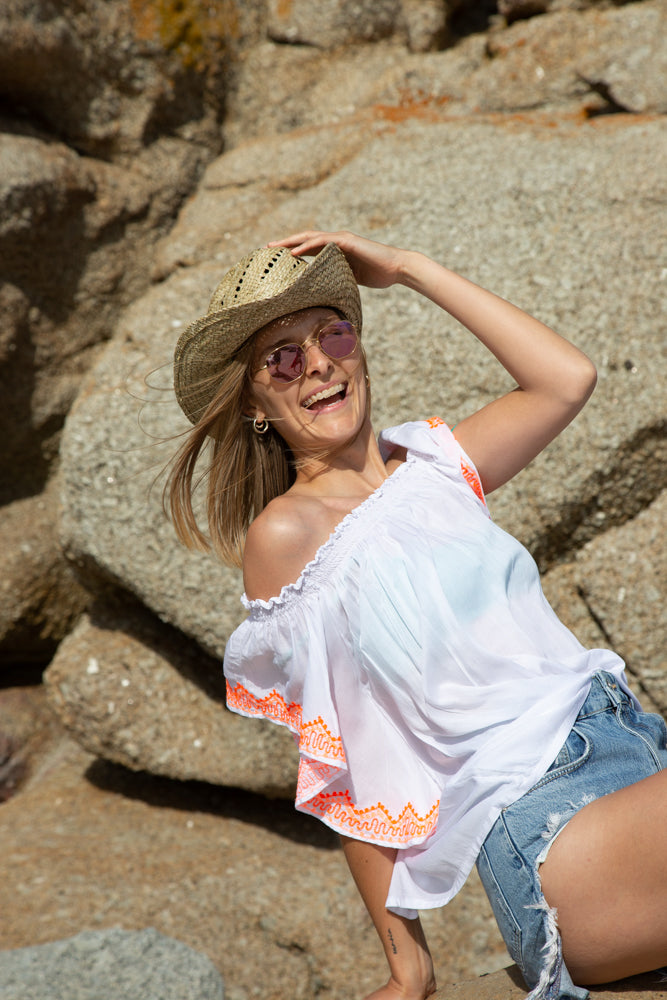 White flowy shirt